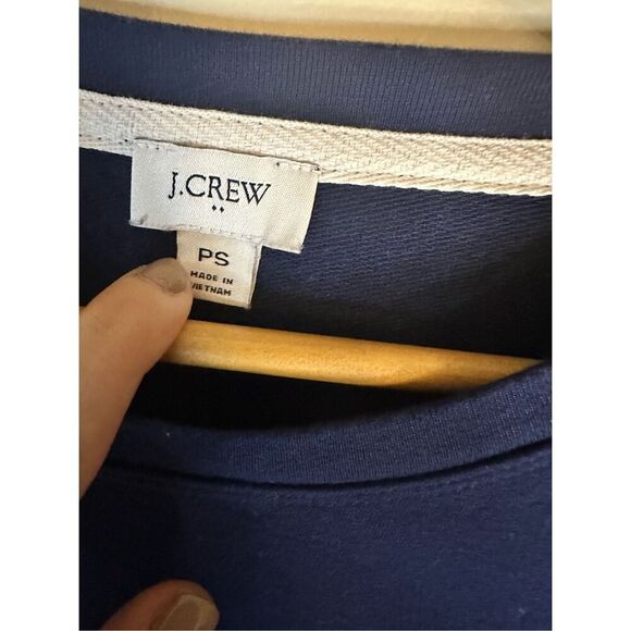 J. Crew Navy Blue Zip Bottom Crewneck Sweater Size Small - Picture 3 of 5